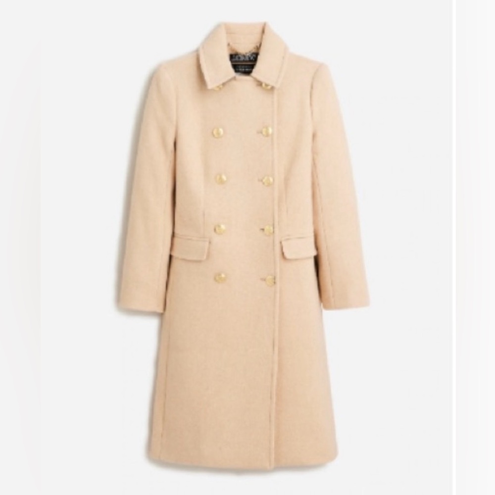 NWT J.Crew Warwick Topcoat in Italian Wool Blend - Heather Beige Size 16